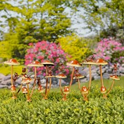 Zaer Ltd International Pre-Order: Set of 6 Assorted Friendly Frogs on Iron Mushroom Garden Stakes ZR652407-SET