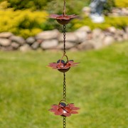 Zaer Ltd International 78" Long Iron Flower Rain Chain in Antique Rust ZR156150-AR