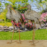 Zaer Ltd. International Set of 2 Great Blue Heron Metal Outdoor Figurines ZR230425-SET