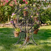 Zaer Ltd International 38" Tall Ferris Wheel Plant Stand with Six Baskets in Ant Bronze "Medellín 1972" ZR163750-BZ