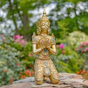 Zaer Ltd International 20.5" Tall Polyresin Thai Kneeling in Prayer Buddha with Mandala ZR920503