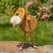 Zaer Ltd. International 18" Tall Hand Painted Iron Dog Decoration with Bobblehead "Arnold" ZR200419