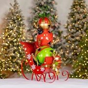 Zaer Ltd International 44" Tall Iron Christmas Sleigh with Giant Jingle Bells - Medium ZR220496