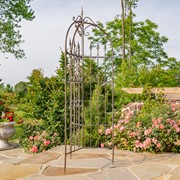 Zaer Ltd International 7.7ft Tall Three Wall Iron Trellis with Fleur-de-lis in Ant. Bronze "Paris 1968" ZR220413-BZ