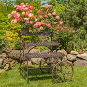 Zaer Ltd. International 3.75ft. Parisian-Inspired 3-Tier Staggered Flower Cart in Copper-Brown "Avignon" ZR220884-CB