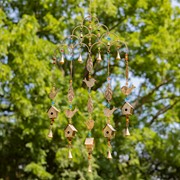 Zaer Ltd International Set of 6 Assorted Gold Metal Wind Chimes with Bird Accents "Acadia Wind Chimes" LS011447-SET