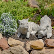 Zaer Ltd International Set of 2 Magnesium Piglet Statues "Truffles & Clover" ZR139510-20-SET