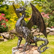 Zaer Ltd. International 39.5" Tall Iron Dragon Sentry Statue "Spike" ZR240406