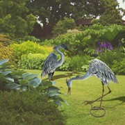 Zaer Ltd. International Set of 2 Assorted Great Blue Heron Figurines "Hudson & Houston" ZR120032-3-SET