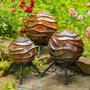 Zaer Ltd International Pre-Order: Set of 3 Assorted Ceramic Globe Tabletop Accents "Florence" ZR083902-SET