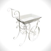 Zaer Ltd. International 32" Tall Metal Garden-Flower Cart with Handle & Wheels in Pink "London 1820" ZR230443-PK