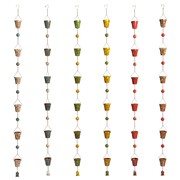 Zaer Ltd International Set of 6 Assorted 76.75"L Hand Painted Porcelain Bucket Rain Chains ZR240024-SET