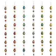 Zaer Ltd International Set of 6 Assorted 77.5" Long Hand Painted Multicolor Porcelain Vase Rain Chains ZR240023-SET