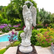 Zaer Ltd International Pre-Order: 63" Tall Magnesium Angel Statue in Antique Grey "Emma" ZR322112-GY