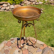 Zaer Ltd International 31.3" Tall Dark Gold Birdbath-Feeder with Tri-Stand ZR240489-DG
