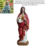 Zaer Ltd International Pre-Order: 48" Tall Jesus with Sacred Heart Statue in Antique Bronze ZR551648-BZ