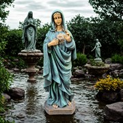 Zaer Ltd International Pre-Order: 36" Tall Mother Mary with Sacred Heart Statue in Antique Bronze ZR551136-BZ