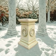 Zaer Ltd International Pre-Order: 24" Tall Antique-Style Column Decoration with Wreath ZR322624