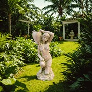 Zaer Ltd International Pre-Order: 41" Tall Lady Kneeling with Urn on Shoulder in Moss-Grey "Rachael" ZR267141-MG
