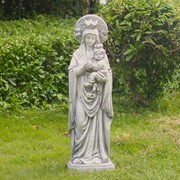 Zaer Ltd International Pre-Order: "Our Lady of Perpetual Help" Magnesium Garden Statue in Antique Grey ZR540016-GY