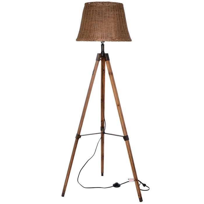 rattan diamond tripod floor lamp