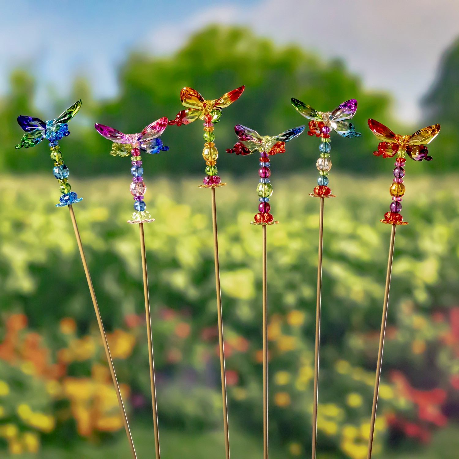 6 Assorted Color 5 Tone Acrylic Erfly Garden Stakes With The 6 Assorted Color 5 Tone Acrylic Erfly Garden Stakes With The Beads