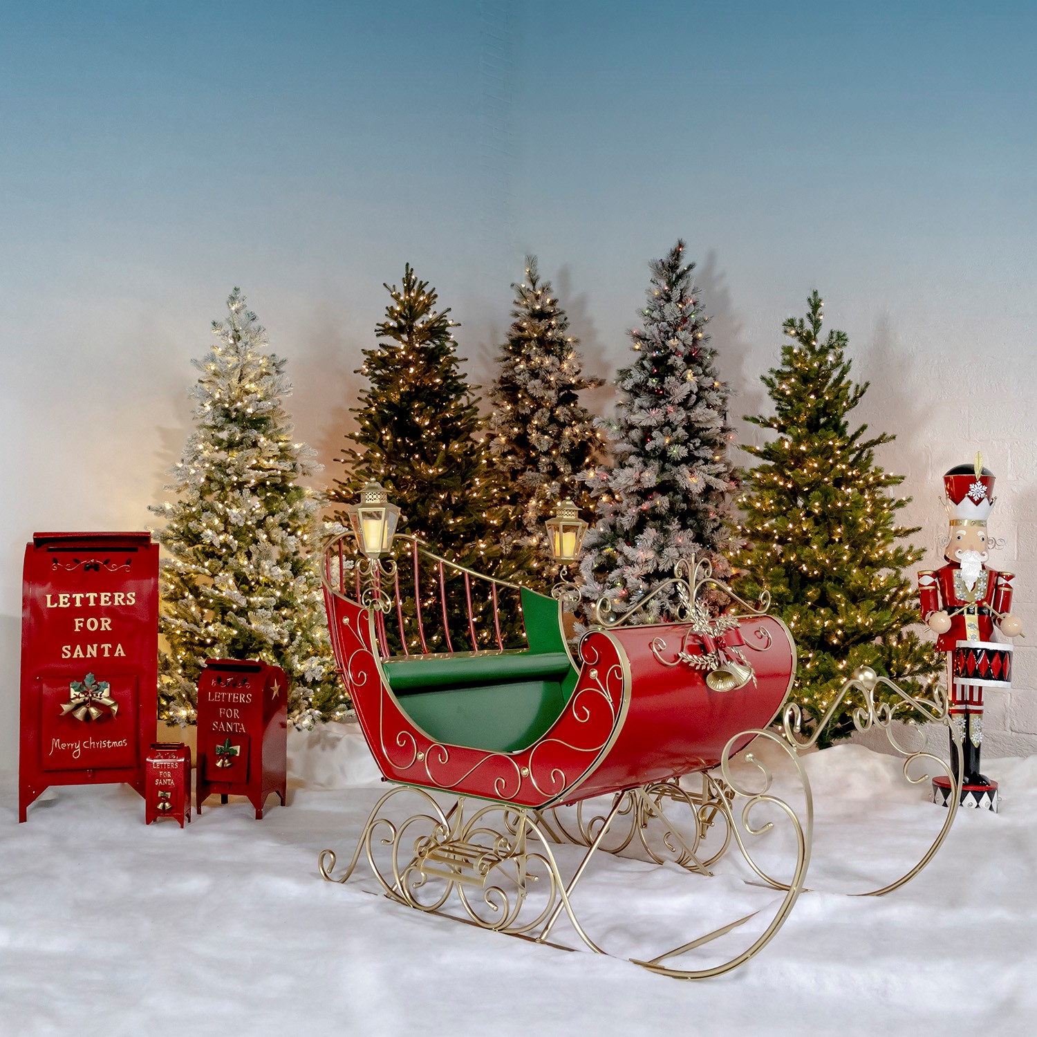 Zaer Ltd. International "Kutaisi" Large Victorian Christmas Sleigh in Red, Green and Gold ZR981109-RG