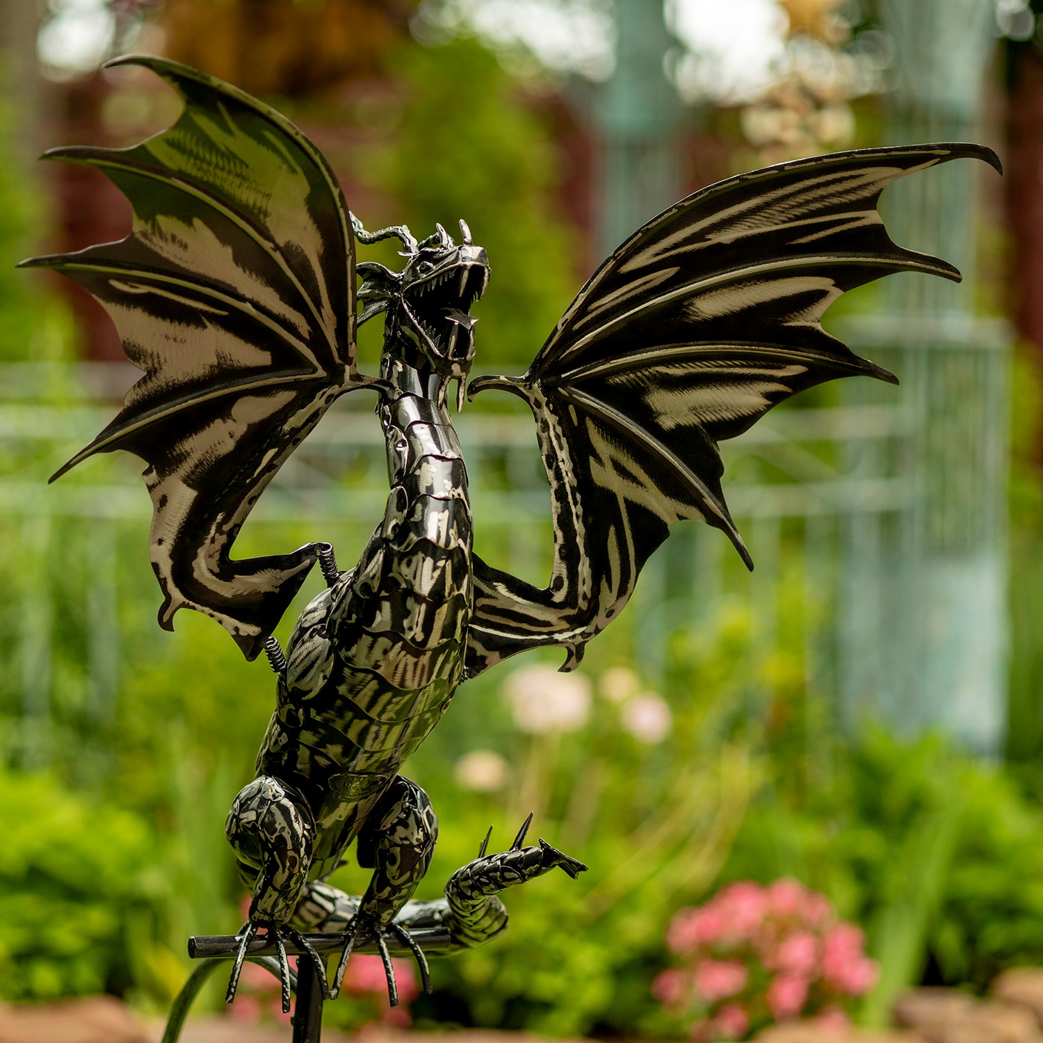 Zaer Ltd International 84.75" Tall Iron Dragon Swing Stake "Dayfyre" ZR191048
