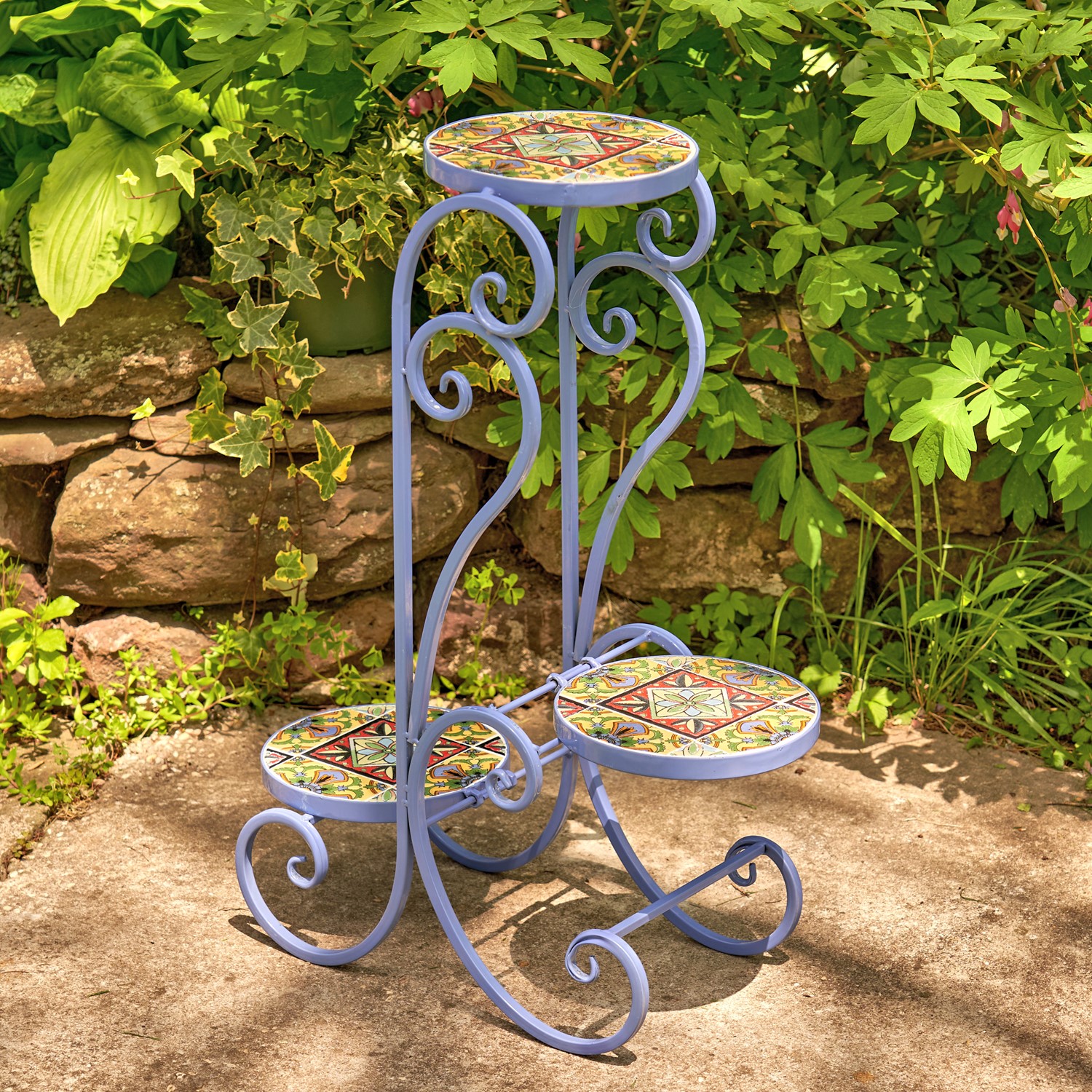 Zaer Ltd International "New Orleans" Mosaic Plant Stand ZR850259