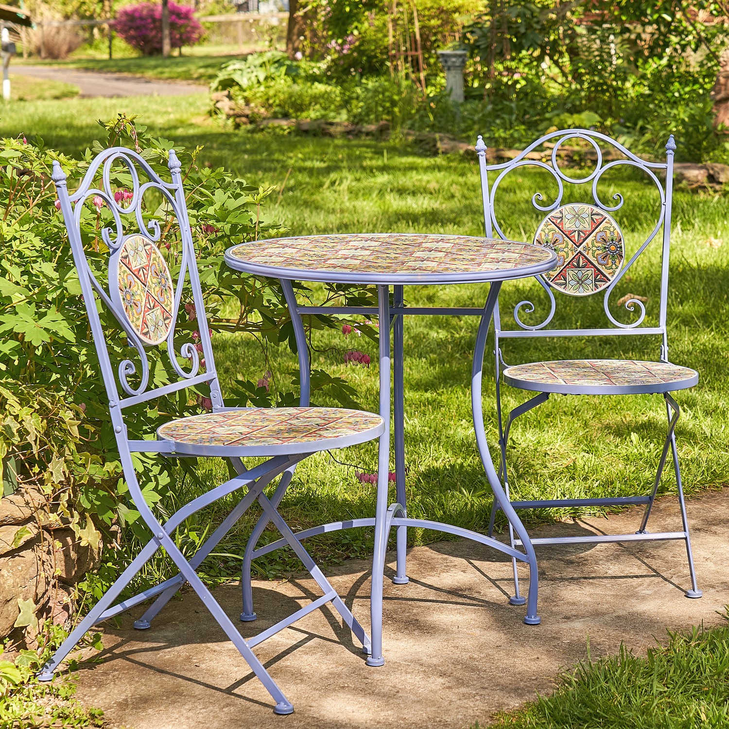 Zaer Ltd International Pre-Order: "New Orleans" Mosaic Bistro Set ZR850256-7