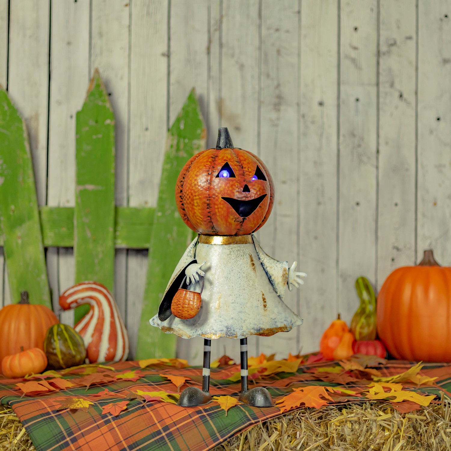 Zaer Ltd International "Alexie" Jack-O-Lantern Ghost Halloween Figurine with LED Lights ZR195971