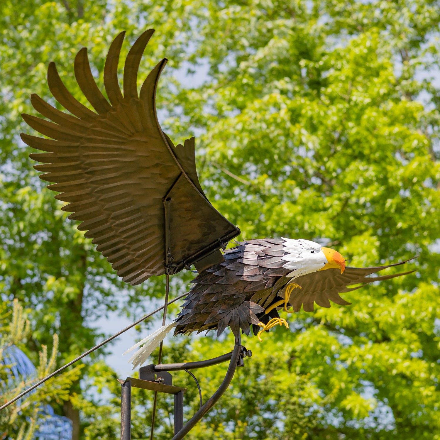 Zaer Ltd International 7.5ft. Tall XL Bald Eagle Iron Rocking Stake "Scout" ZR208650