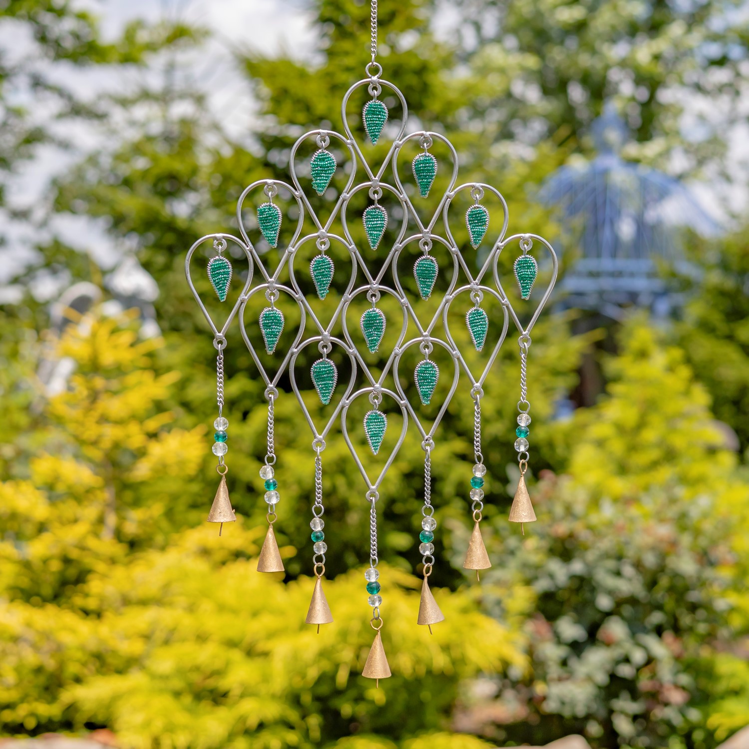 Zaer Ltd International Set of 6 Assorted Colorful Acrylic & Metal Wind Chimes with Dangling Bells LS019760-SET