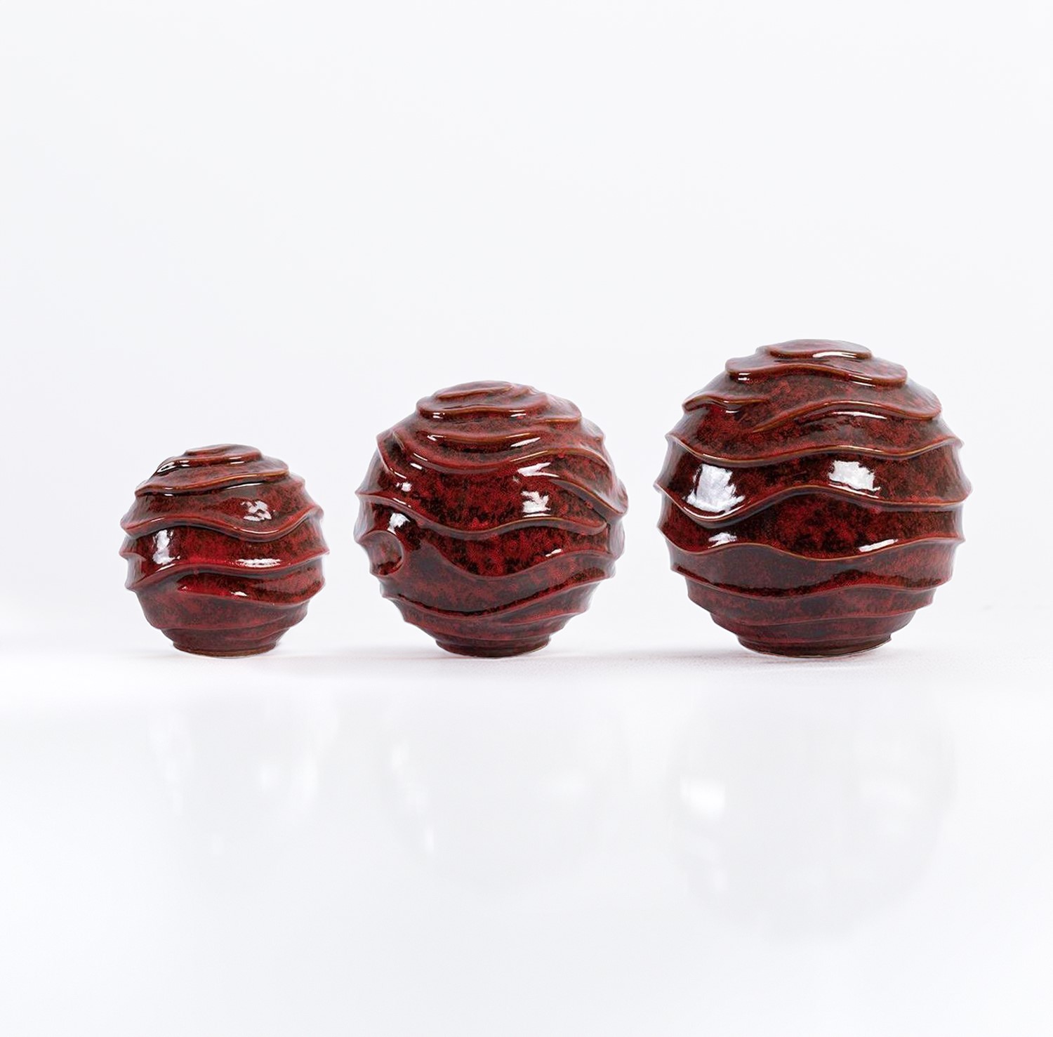 Zaer Ltd International Pre-Order: Set of 3 Assorted Ceramic Globe Tabletop Accents "Istanbul" ZR083908-SET