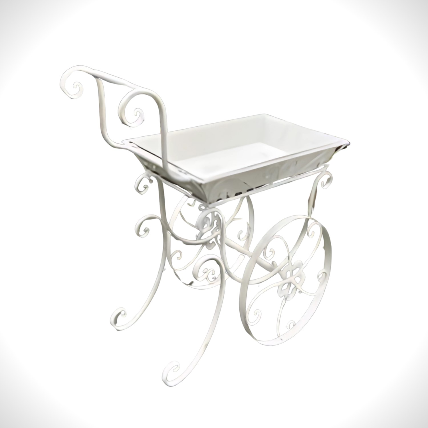 Zaer Ltd. International 32" Tall Metal Garden-Flower Cart with Handle & Wheels in Pink "London 1820" ZR230443-PK