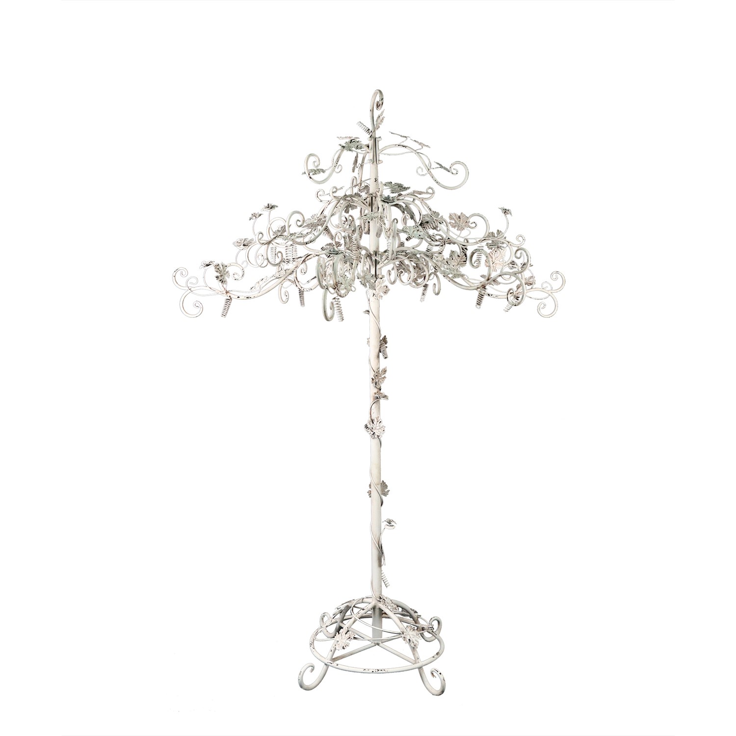Zaer Ltd International Pre-Order: 67" Tall Medium Standing Iron Rose Tree Display in White "Stephania" ZR707030-AW