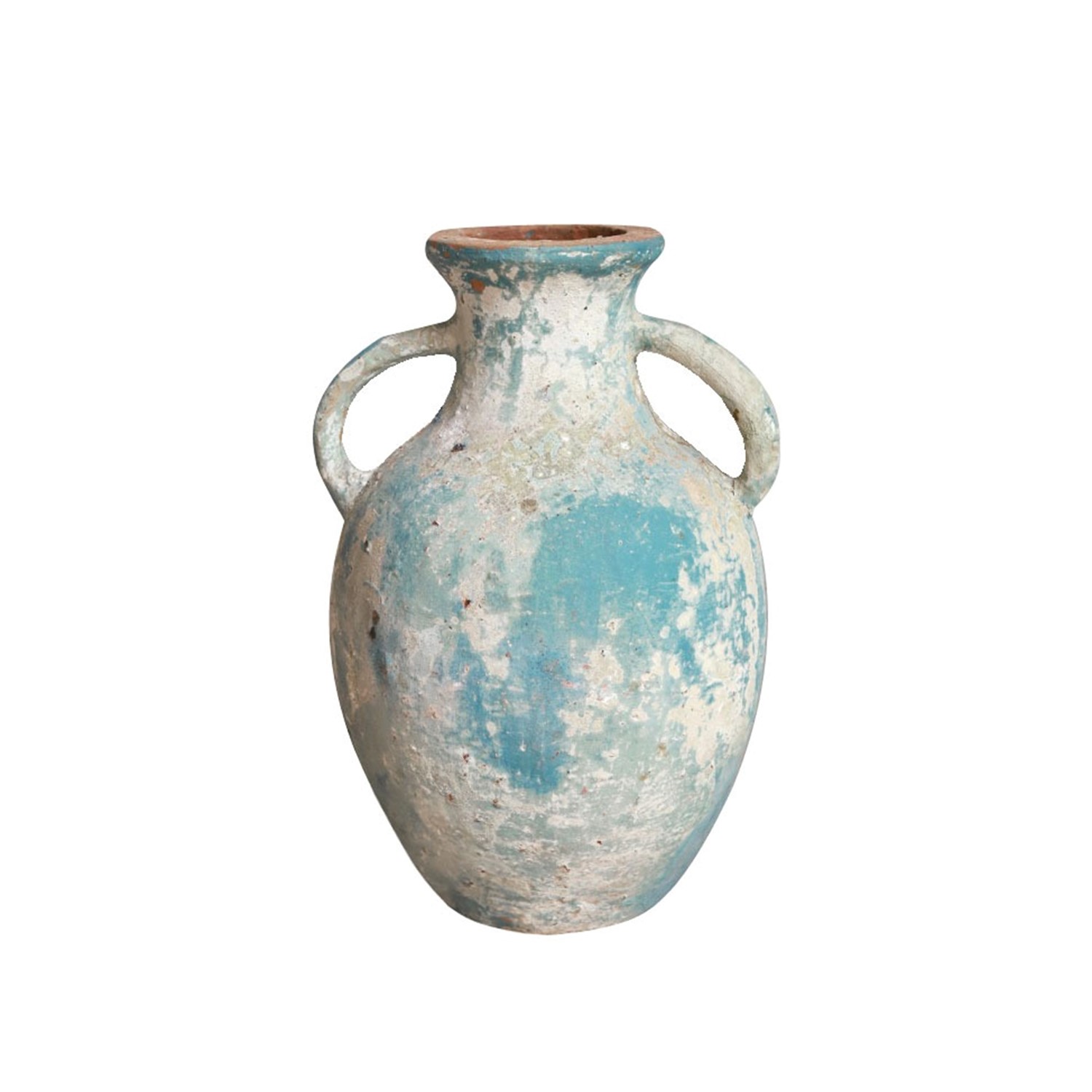 Zaer Ltd International 19.7" Tall Hydria-Shaped Ceramic Pot with Handles in Antique Green ZR000638-WB