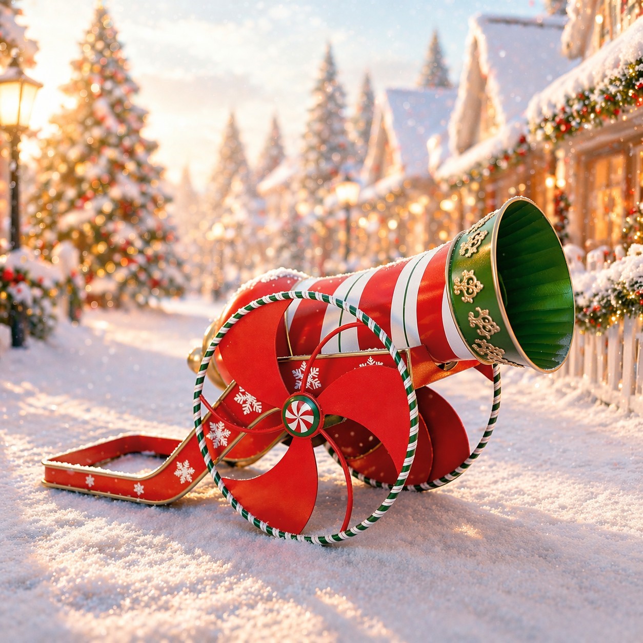 4.7ft. Long Large Colorful Christmas Cannon Decoration 