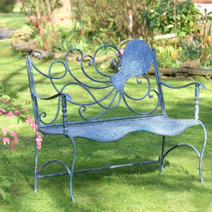 Zaer Ltd International Pre-Order: Coastal Octopus Bench with Curved Seat ZR160015