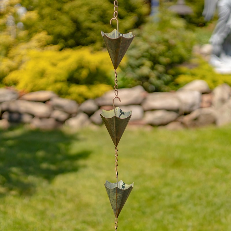 Zaer Ltd. International 78" Long Iron Umbrella Rain Chain in Antique Copper ZR156140-AC