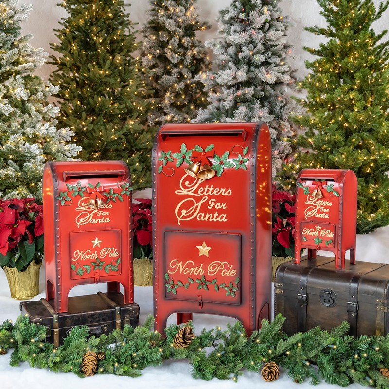 Mailbox with letters from children for Santa Claus. Classic