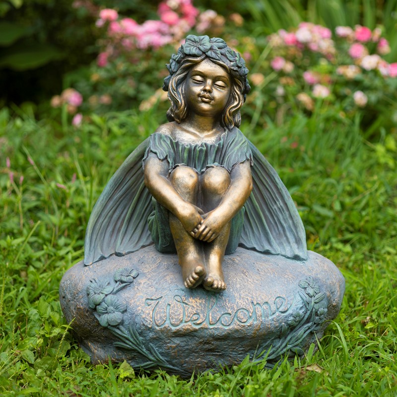 Zaer Ltd International 25.5" Tall Sitting Fairy Garden Statue "Lily" ZR338926