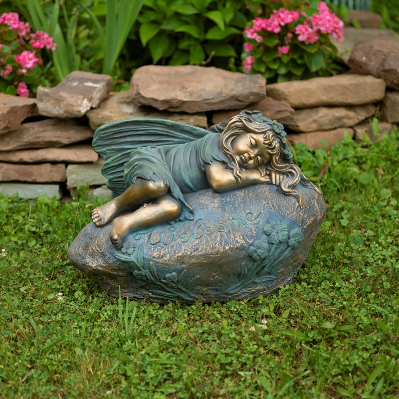 Zaer Ltd. International 20" Tall Magnesium Sleeping Fairy Statue "Ivy" ZR339217