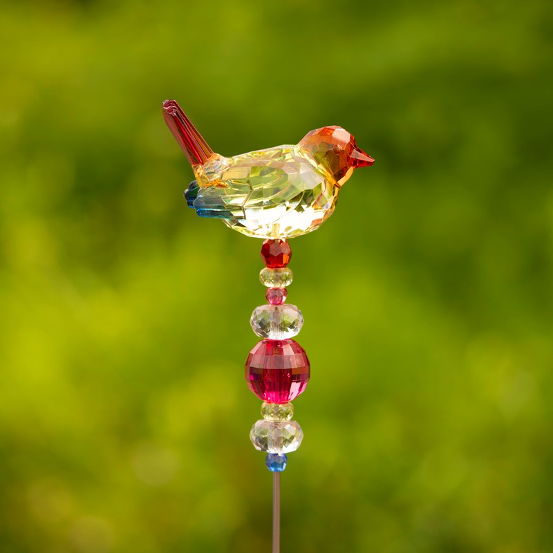Zaer Ltd. International 21" Tall Multicolor Acrylic Sparrow Pot Stakes in 6 Assorted Colors ZR203816-SET