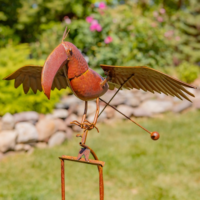 Zaer Ltd. International Set of 6 Assorted Flying Bird Iron Rusty Rocking Stakes ZR183055-SET