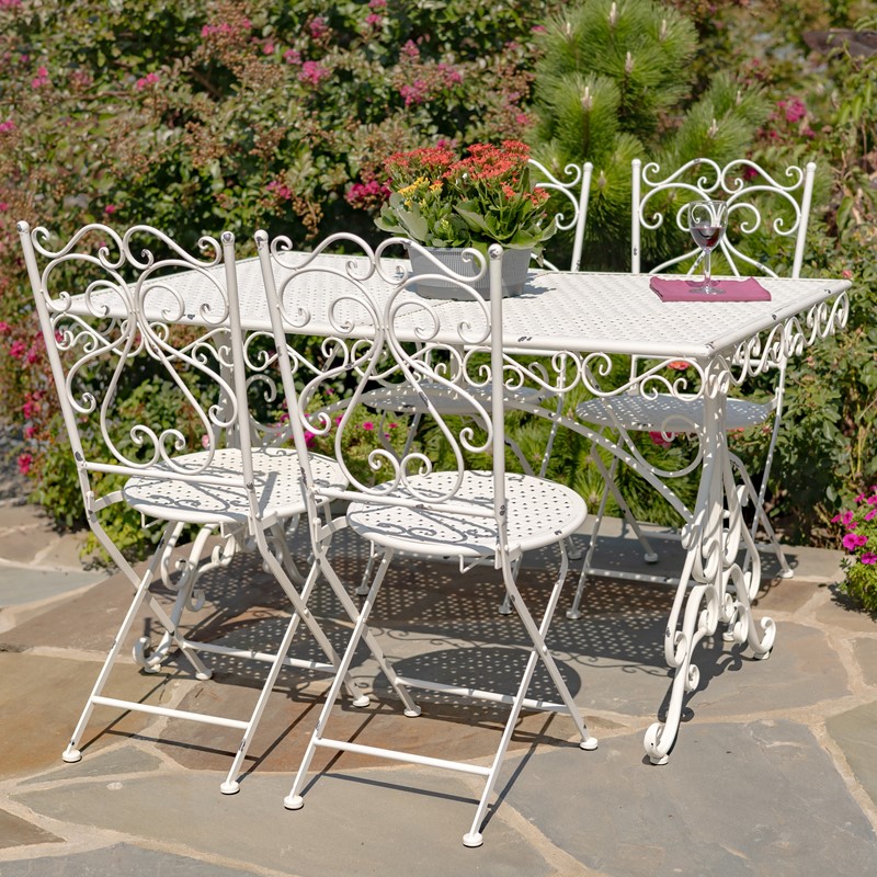 Antique white metal chairs deals