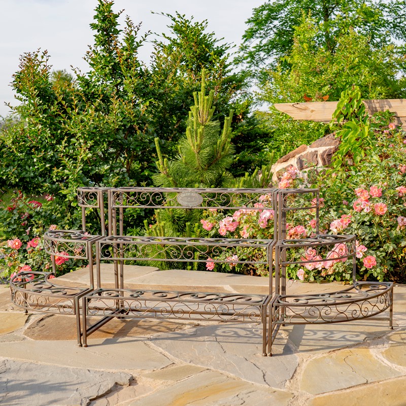 Zaer Ltd International Three Tier Metal Riser Plant Stand Display in Antique Bronze "Stephania" ZR220414-BZ