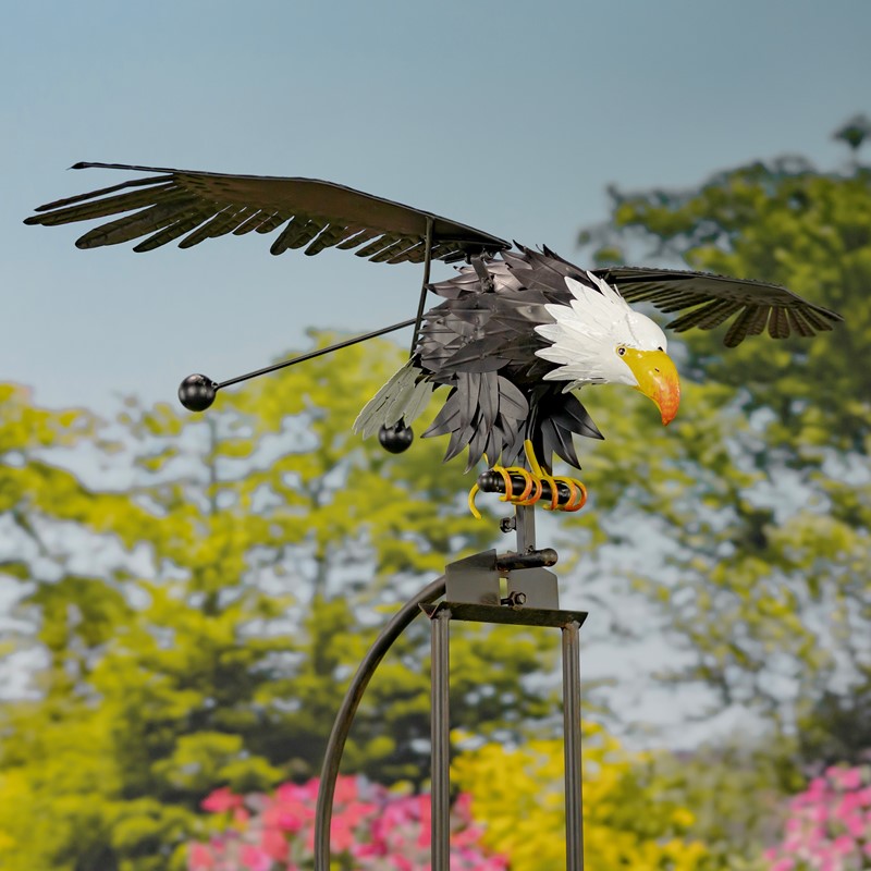 Zaer Ltd International 58.5" Tall Medium Metal Bald Eagle Rocking Stake "Dyami" ZR171302