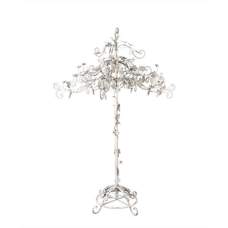 Zaer Ltd International Pre-Order: 67" Tall Medium Standing Iron Rose Tree Display in White "Stephania" ZR707030-AW