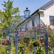 Zaer Ltd. International 13ft. Tall Round Iron Garden Gazebo in Antique Blue "Bella Rosa" ZR633730-BL View 2